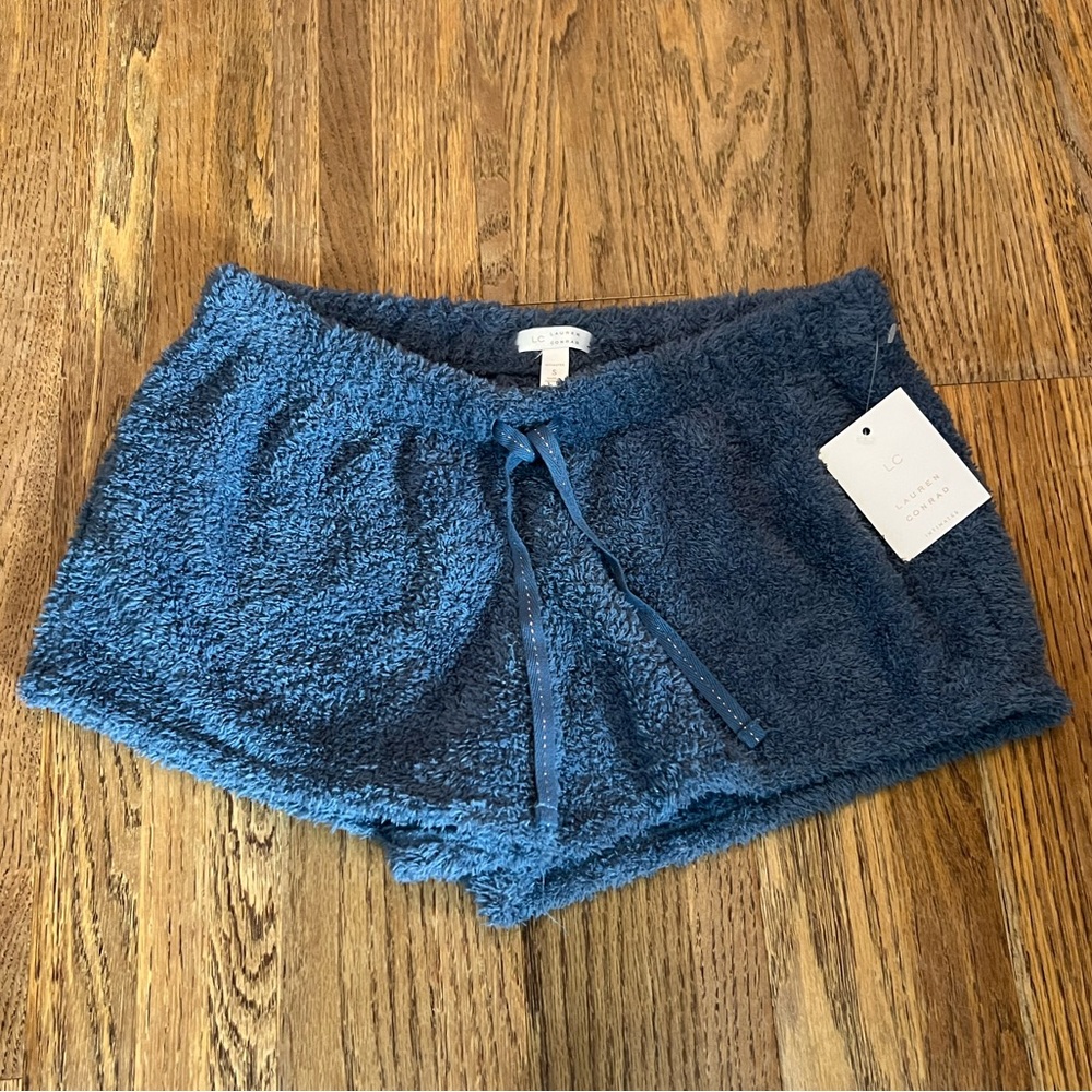 LC Lauren Conrad Navy Cozy Sleep Shorts, Small